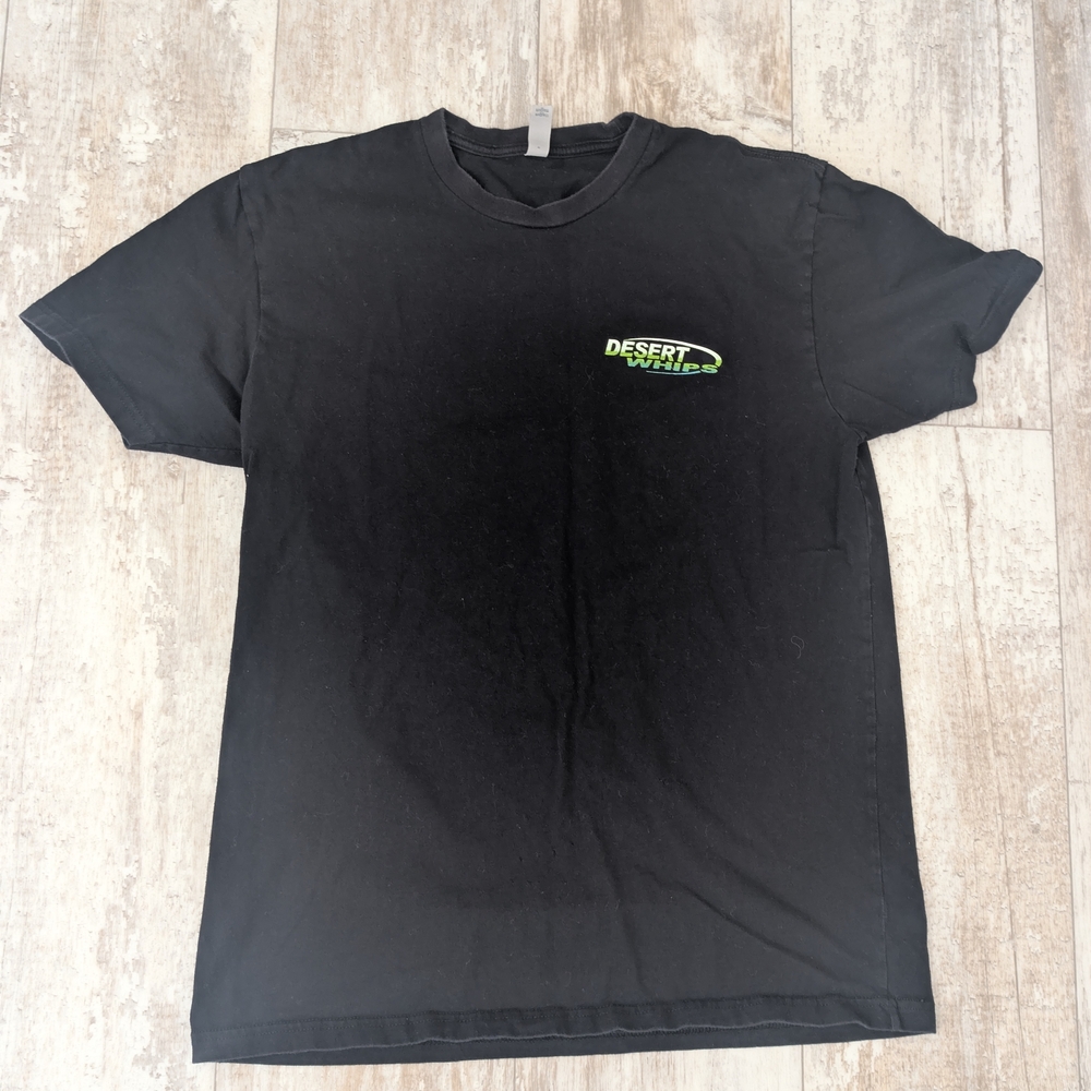 Next Level Apparel Black Tee with Neon Green Desert Whips Logo
